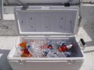 stocked ice chest