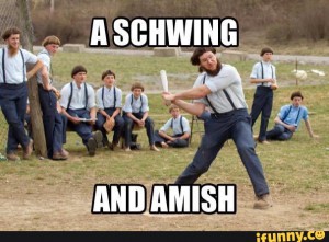 a schwing and amish meme