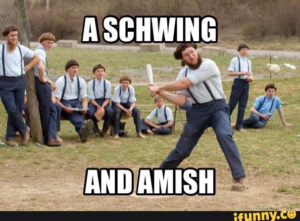 a schwing and amish meme