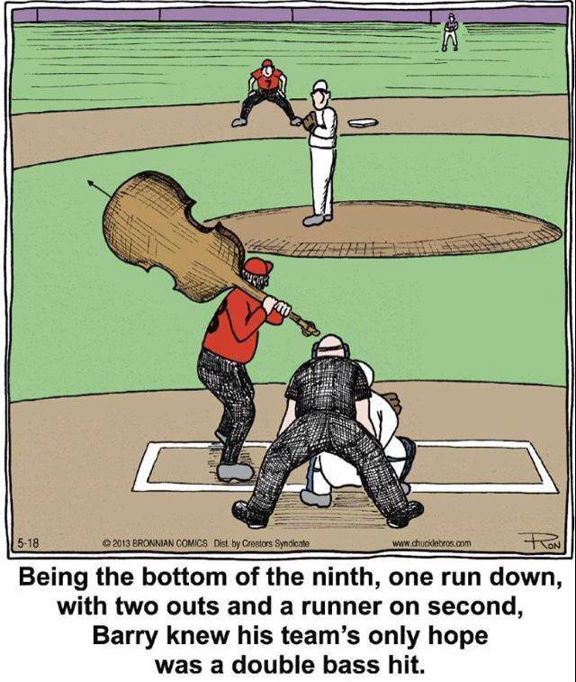 double base hit baseball cartoon