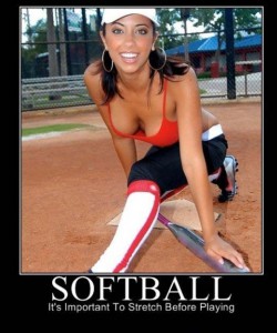 stretch before softball meme