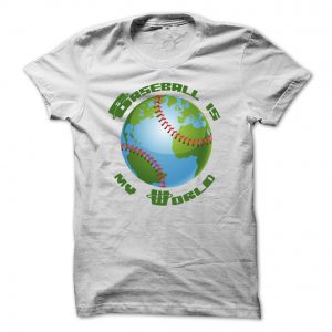 baseball is my world mens white tshirt