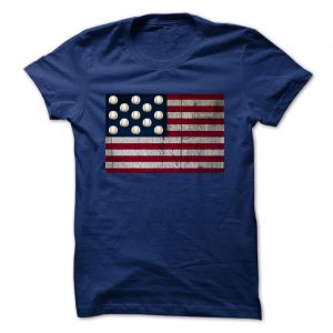 distressed american flag with baseballs navy blue tshirt