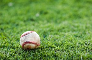 baseball in the grass