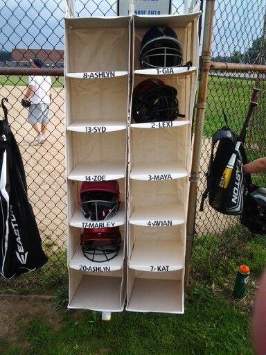 diy baseball helmet rack