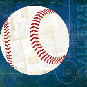 Baseball All Star' by Vicky Barone Graphic Art on Canvas in Blue by GreenBox Art