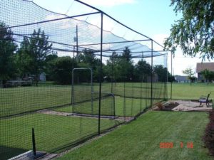 batting cage in big yard