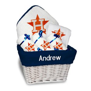 Newborn & Infant Houston Astros White Personalized Medium Gift Basket