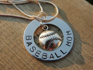 baseball mom pendant necklace