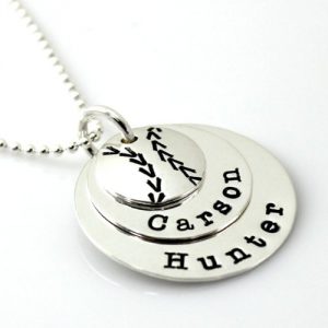 stacked baseball necklace