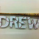 bat with name wall hanging