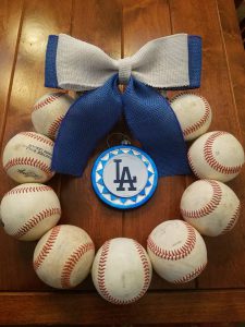 dodgers baseball wreath