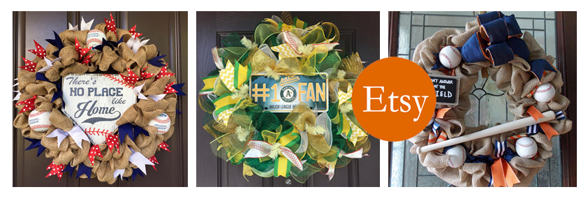 etsy baseball wreath banner