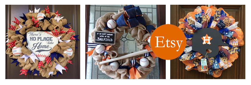 etsy baseball wreath banner
