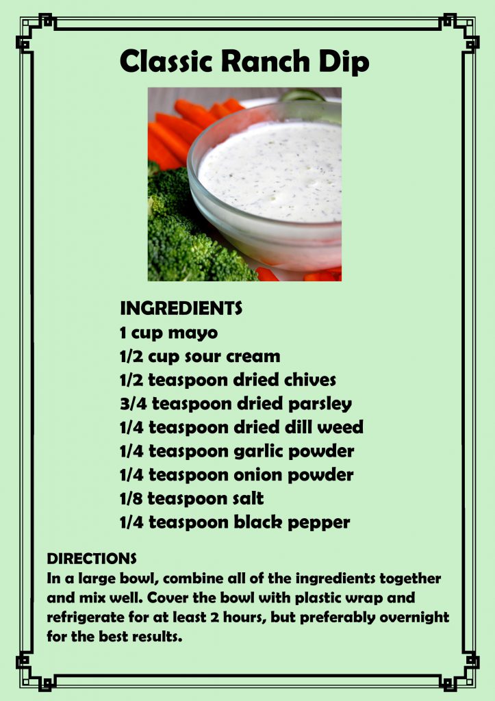 classic ranch dip recipe