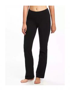 black mid rise yoga pants