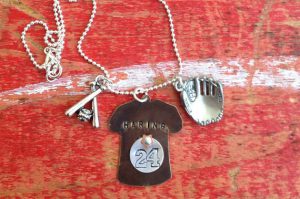 custom baseball tag necklace