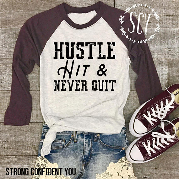 hustle hit & never quit shirt