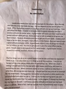 jake leadership essay