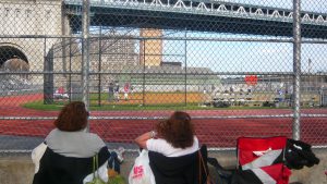 baseball moms watching a game