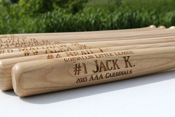 custom engraved wood bat