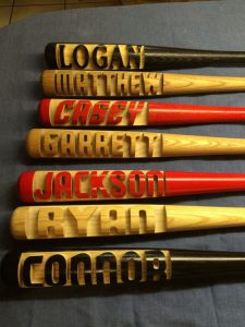 personalized carved wood bats