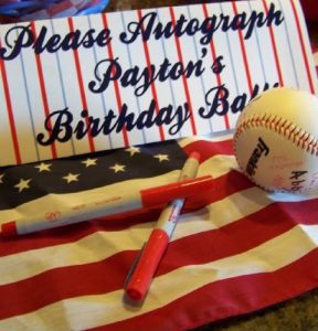 autograph station for signed baseball