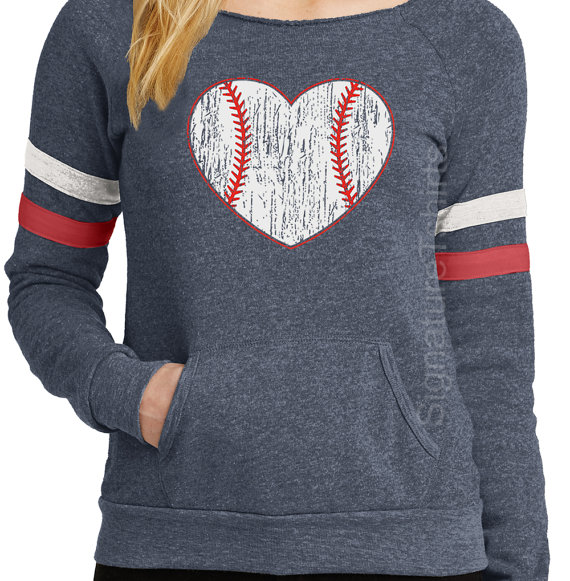 baseball heart sweatshirt