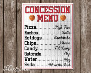 concession menu