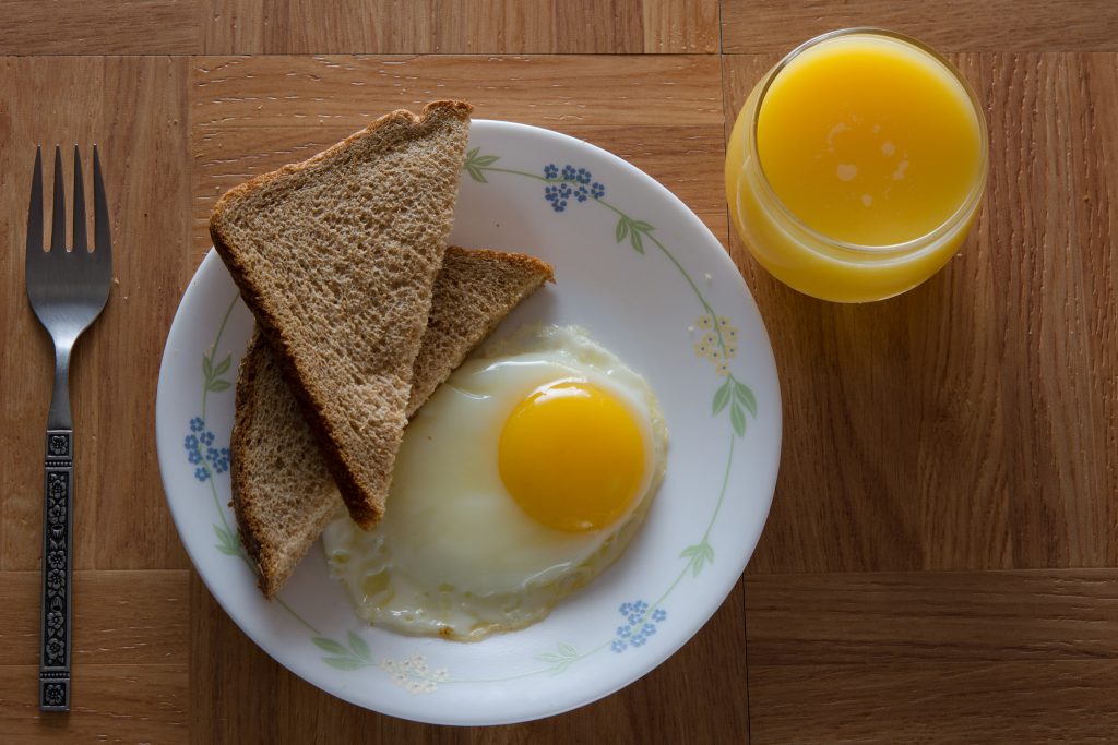 eggs toast and juice
