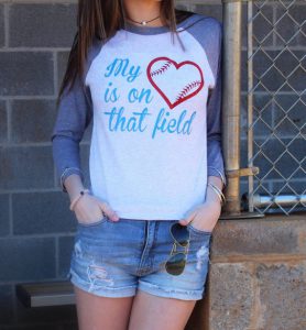 my heart is on that field baseball shirt
