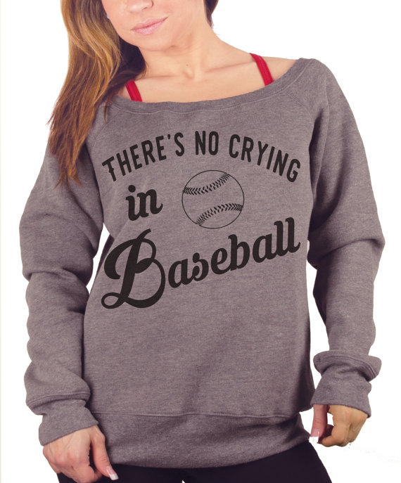 off the shoulder baseball sweatshirt