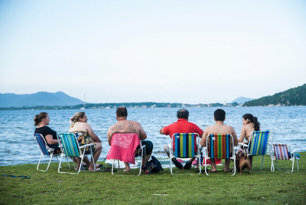 family at the beach