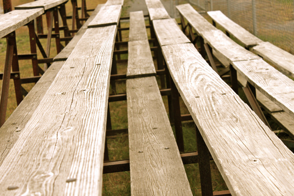 wooden bleachers