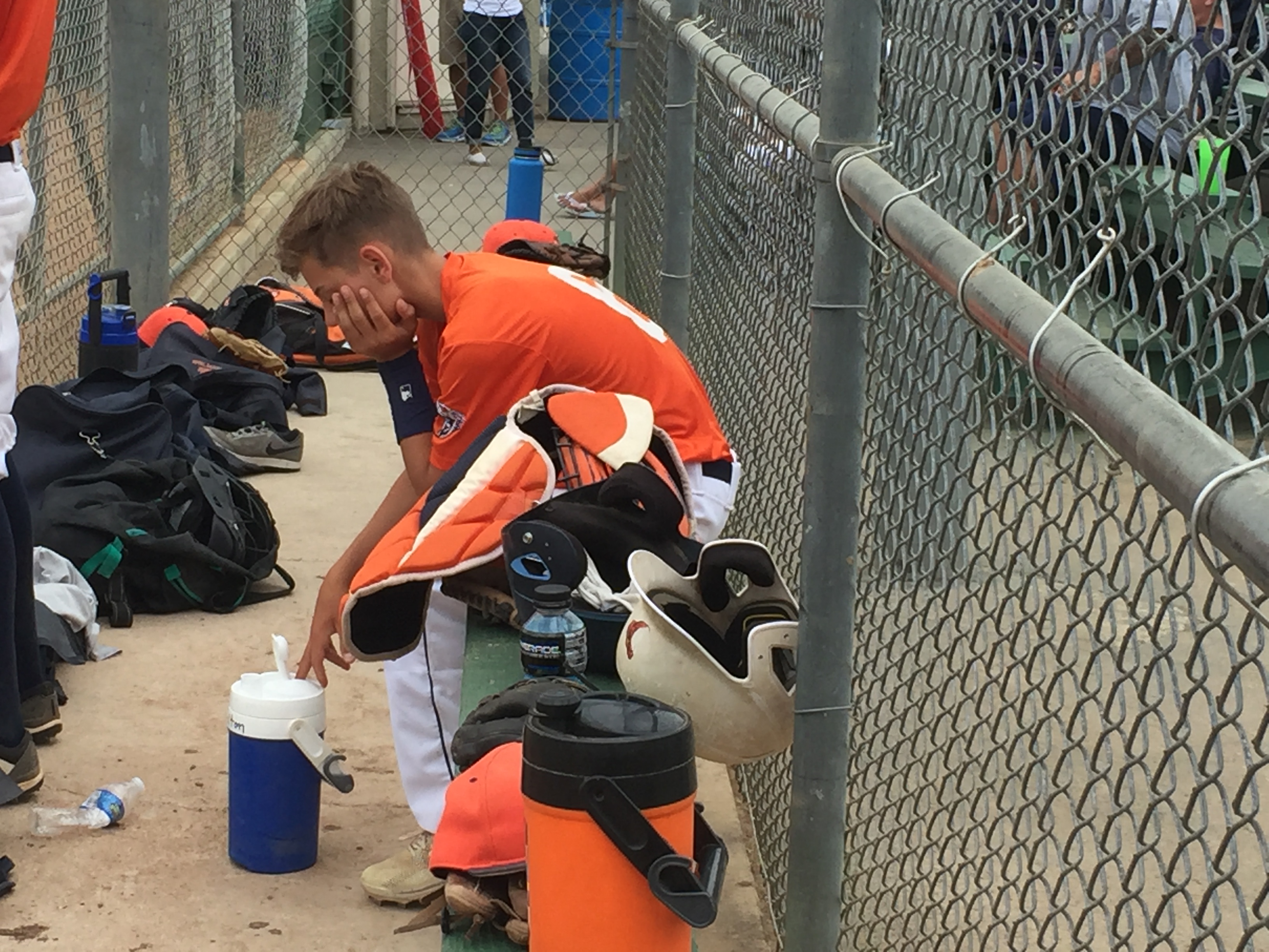 player on the bench