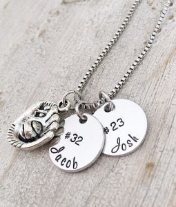 baseball mom two charm necklace