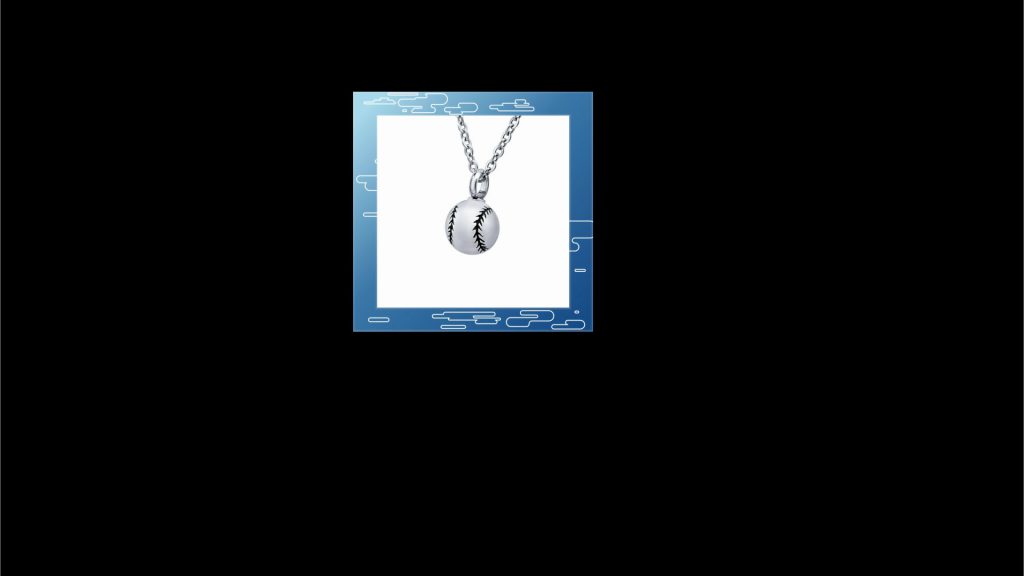 baseball necklace with round charm