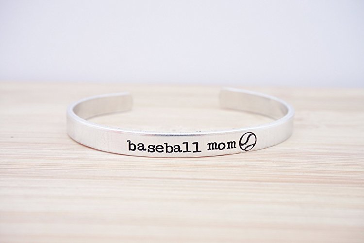 handmade baseball mom cuff bracelet
