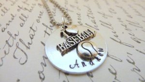 i love baseball charm necklace