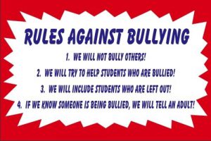 rules against bullying sign