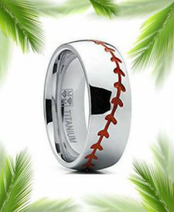 titanium baseball ring with red threads