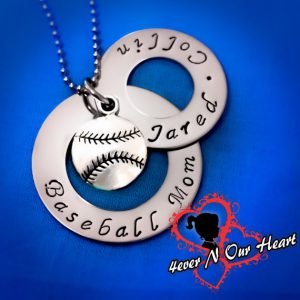 two ring baseball necklace