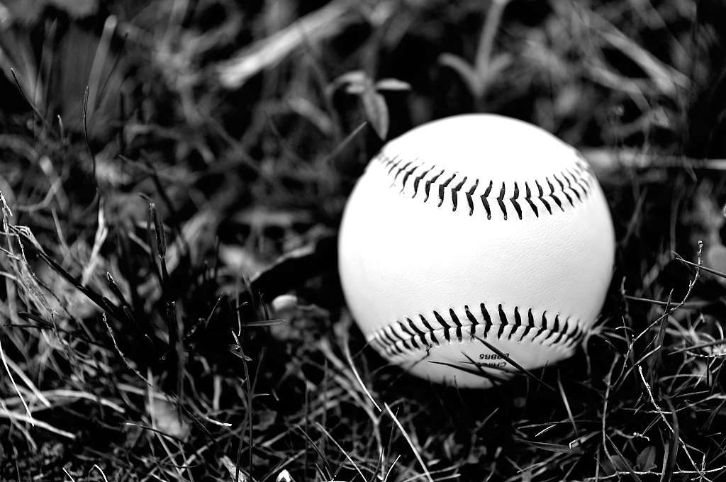 baseball b&w