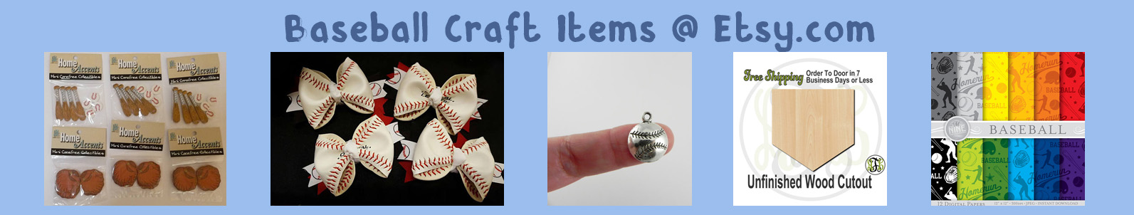 etsy baseball crafts items banner blue