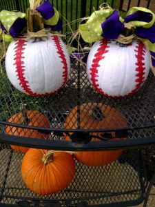 white baseball pumpkins