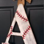wooden baseball letter wreath