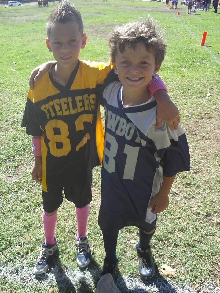 drew and brandon at football