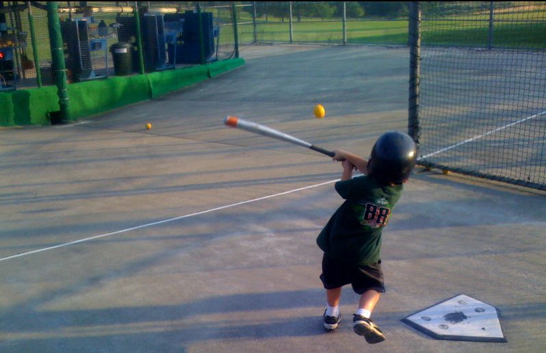 batter at batting cage