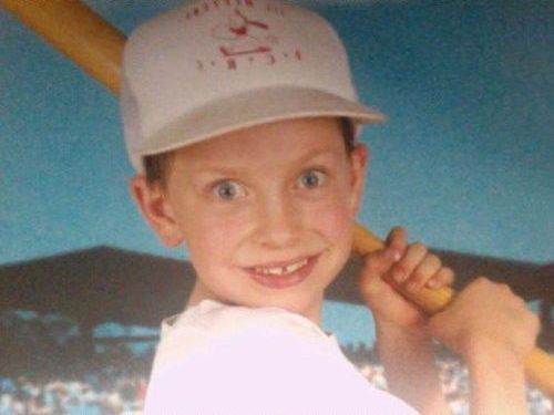 creepy baseball kid team photo