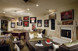 baseball and football mancave
